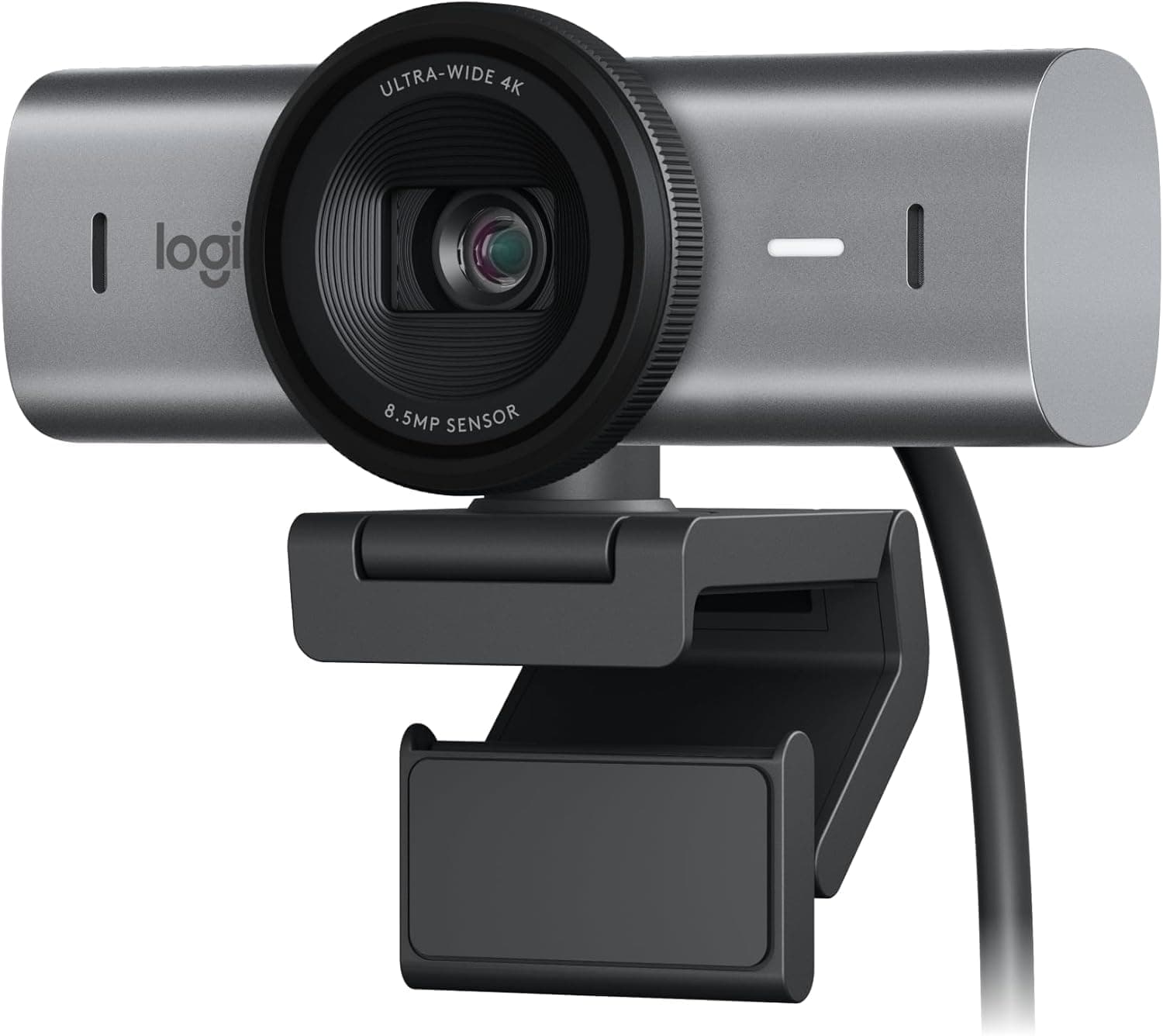 Logitech MX Brio Ultra HD 4K Collaboration and Streaming Webcam, 1080p at 60 FPS, Dual Noise Reducing Mics, Show Mode, USB-C, Webcam Cover, Works with Microsoft Teams, Zoom, Google Meet, Graphite