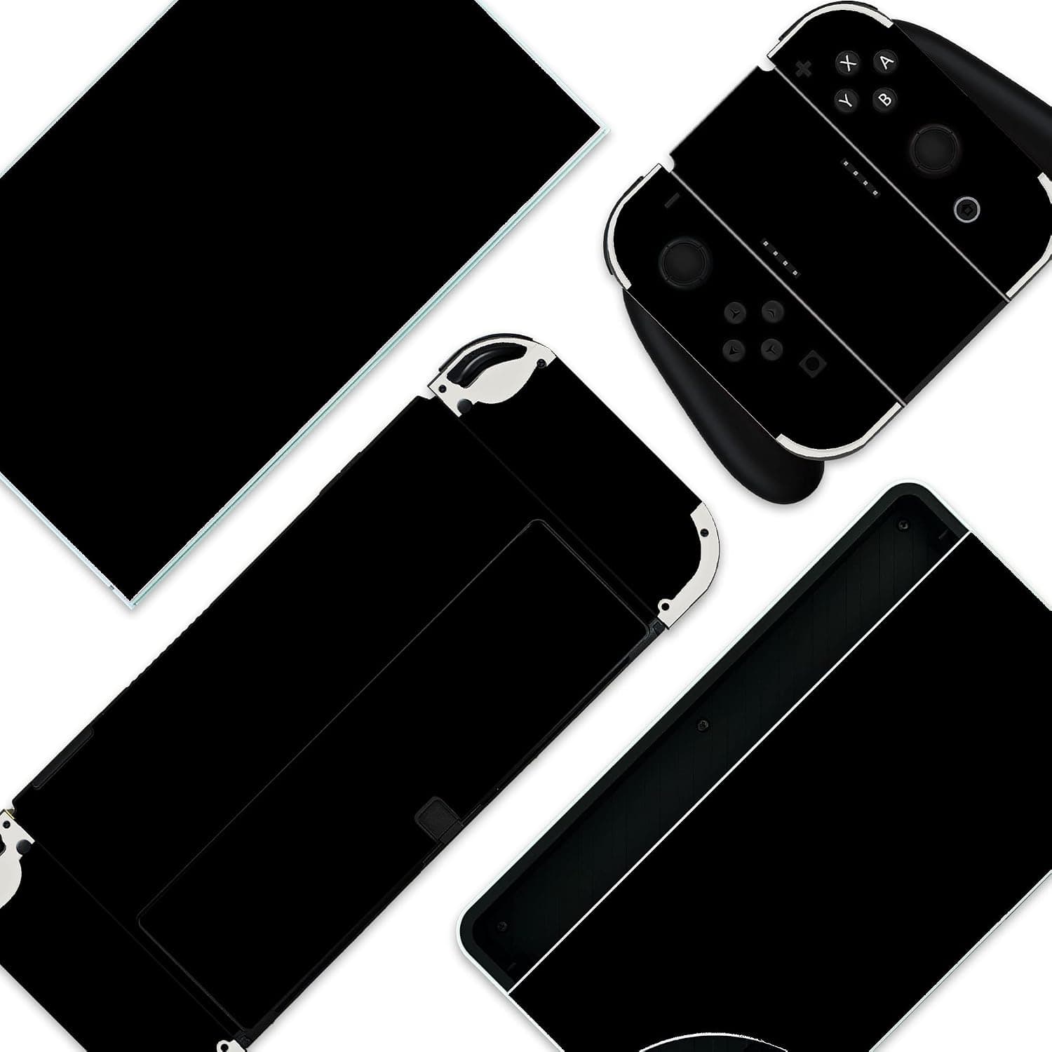 BelugaDesign Solid Color Switch Skin | Cute Pastel Sticker Wrap Vinyl Decal | Compatible for Nintendo Switch (Switch OLED, Black)