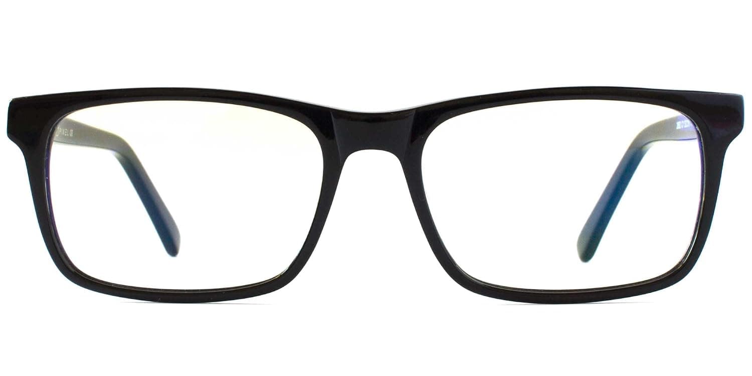 Pixel Eyewear Designer Computer Glasses with Anti-Blue Light Tint UV Protection, Anti-Glare, Full Rim, Acetate Frame Black Color - Buteo Style