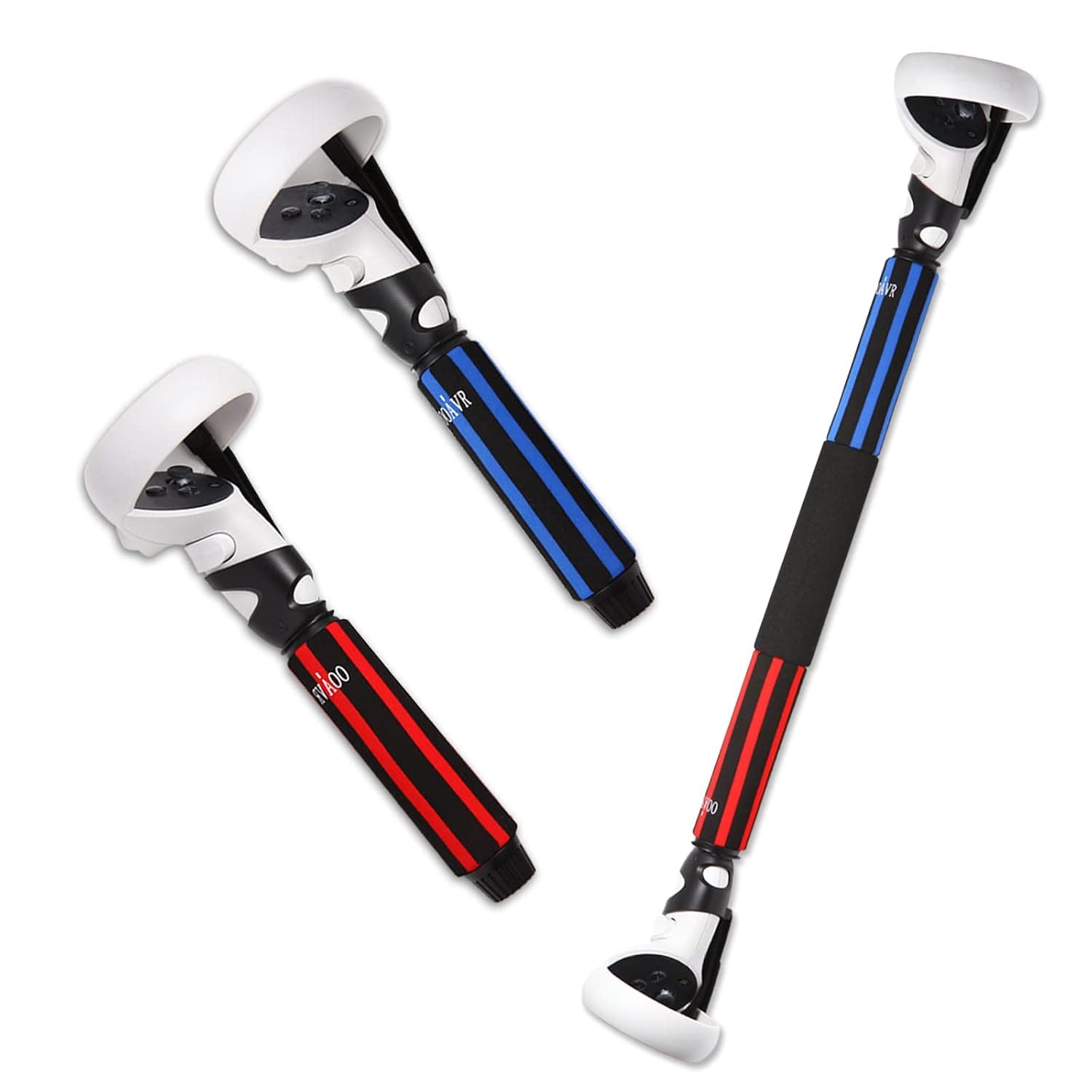 OOAVR VR Game Handle Extension Grips for Oculus Quest 2,2 in 1 Multipurpose Long Arm/Dual Grip Accessories for Meta Quest 2 Playing BeatSaber Gorilla Tag VR Game