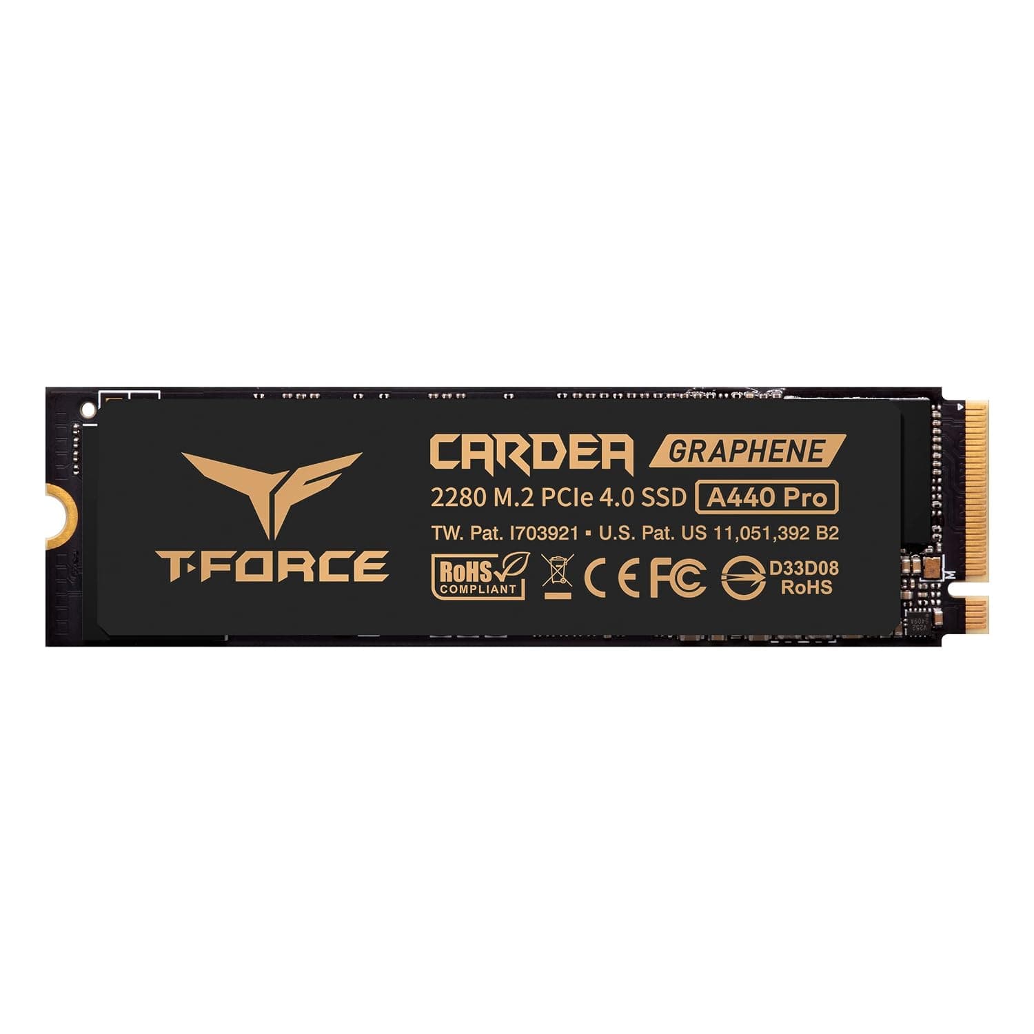 TEAMGROUP T-Force CARDEA A440 PRO Graphene Heatsink 2TB with DRAM SLC Cache 3D NAND TLC NVMe PCIe Gen4 x4 M.2 2280 Gaming Internal SSD Read/Write 7,400/7,000 MB/s TM8FPR002T0C129