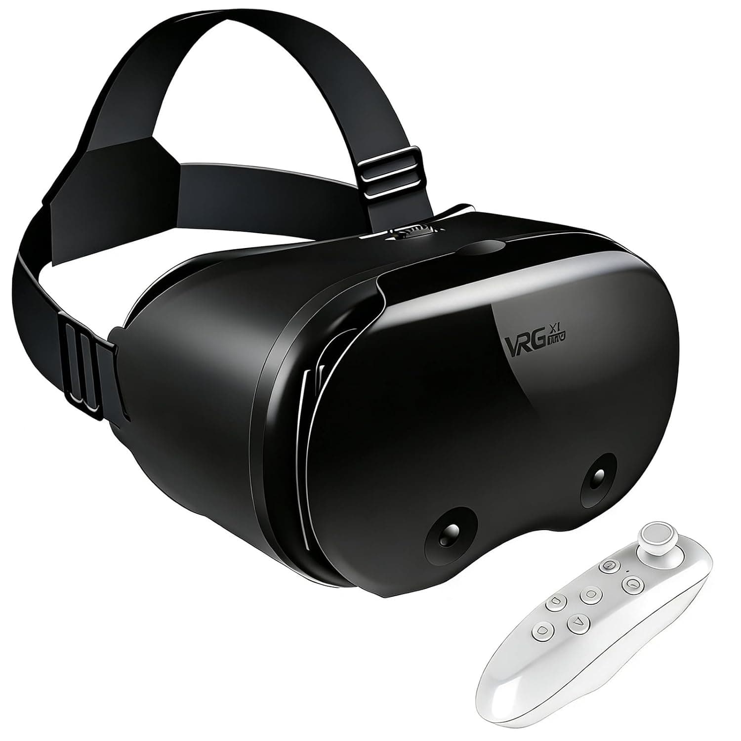 3D VR Headset, Virtual Reality 3D VR Glasses, Anti-Blue Light Adjustable 3D Headset Helmets for iPhone or Android Compatible with 5.0” to 7.0” inch with Controller(Black)
