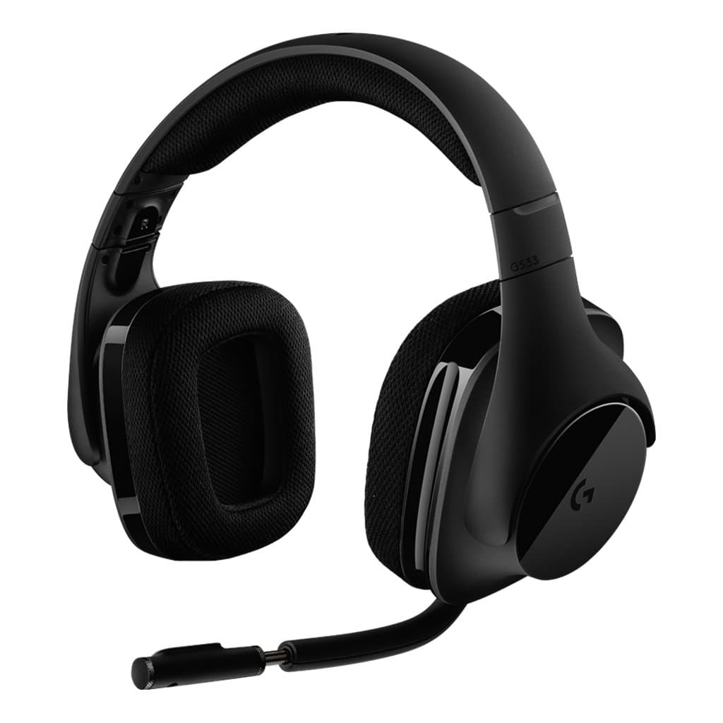 Logitech G533 Wireless Gaming Headset | 7.1 Surround, DTS Headphone:X, 40 mm Pro-G Drivers, Noise-Cancelling Mic, 2.4 GHz Wireless, 15h Battery, PC/Mac - Black
