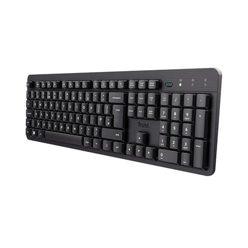 Trust Ody II Silent Wireless Keyboard Low Profile Keys UK Layout, Black
