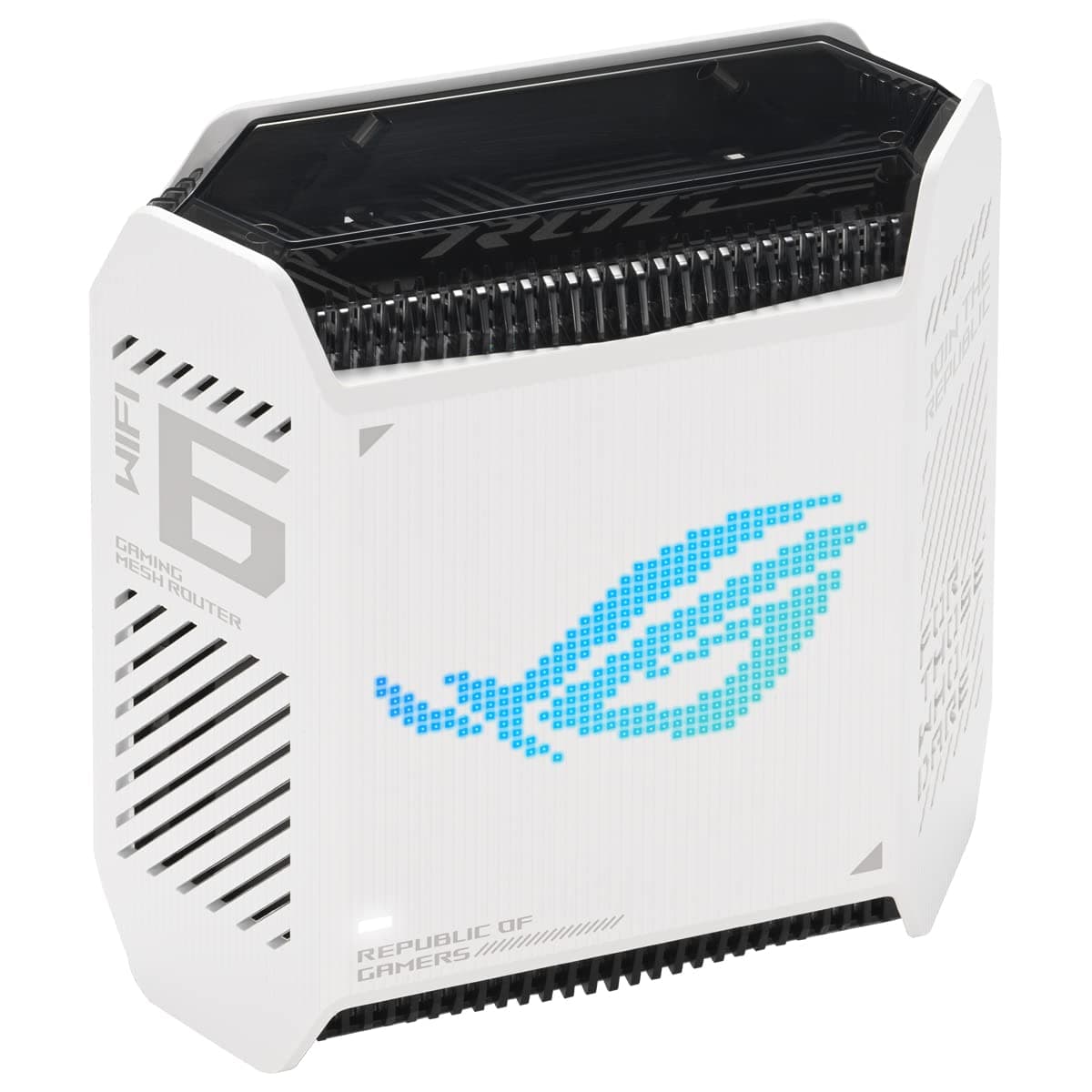 ASUS ROG Rapture GT6 Tri-Band WiFi 6 Mesh System (1 Pack) – for home & gaming, smart antenna, covers up to 5,800sq ft, triple-level game acceleration, free internet security, 2.5G Ethernet port, White