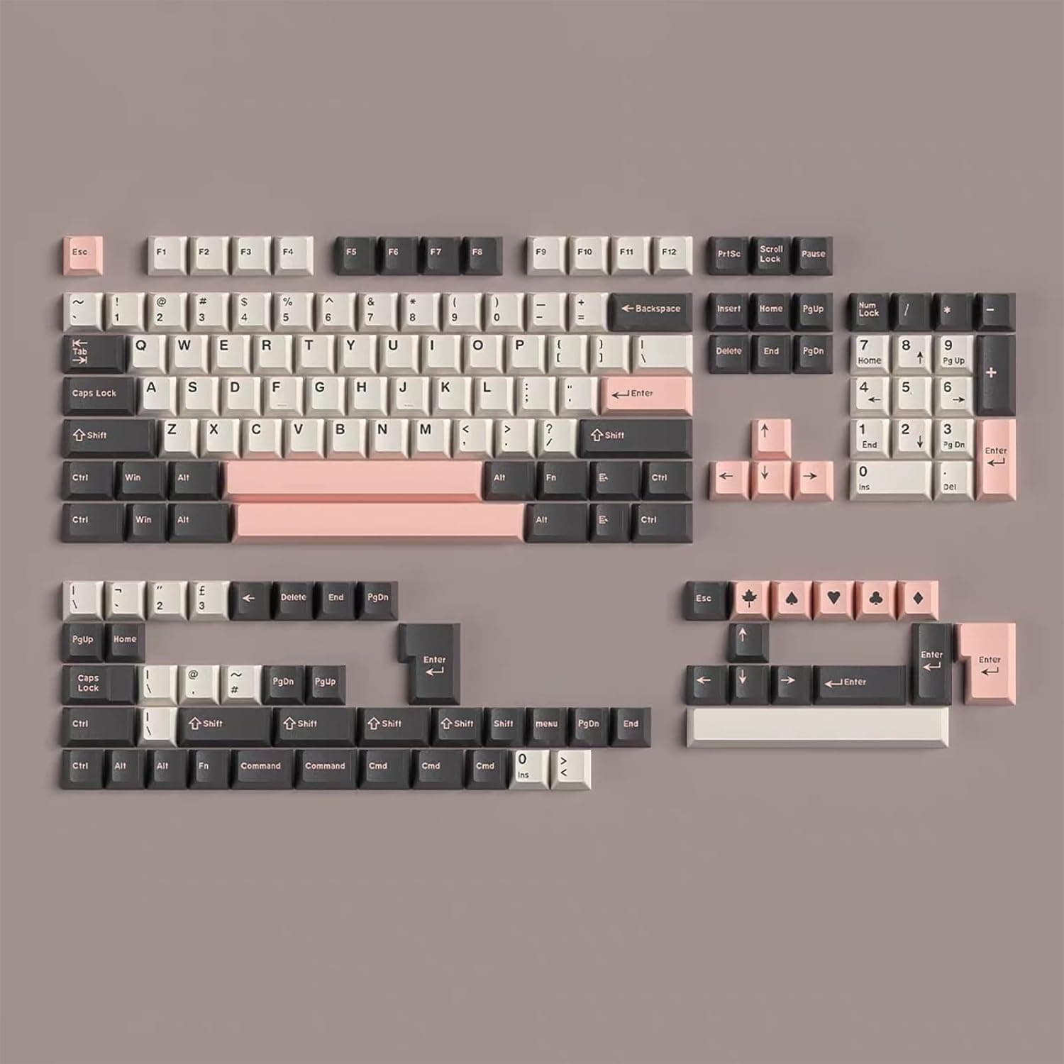 163 Keys Doubleshot Keycaps Cherry Profile Olivia Keycap Set | Fit for 60% 65% 75% 95% Cherry Mx Switches Mechanical Keyboard Alice Keyboard