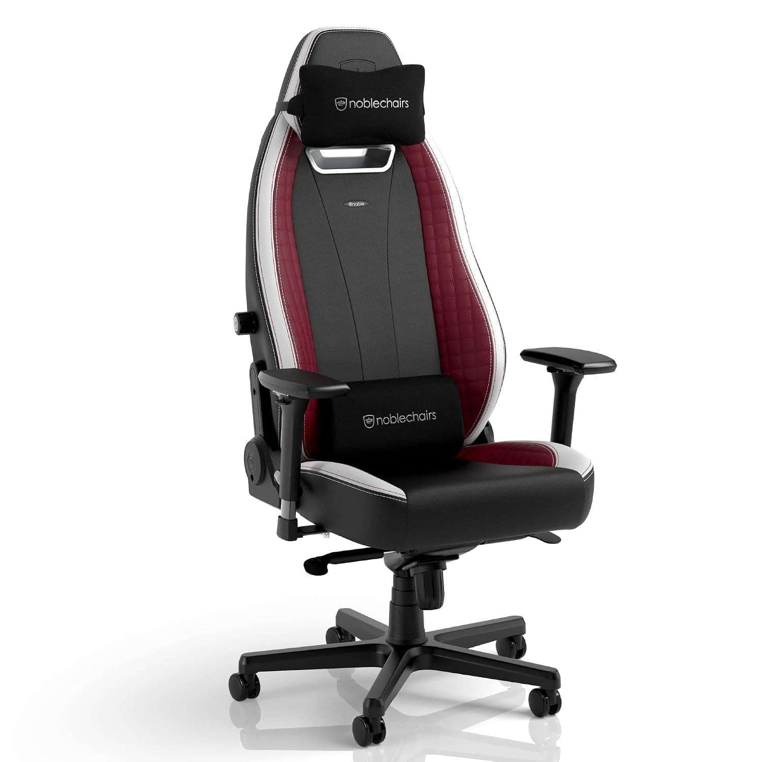 noblechairs LEGEND Gaming Chair – Black/White/Red Edition, High‑Tech PU Leather, 4D Armrests, Adjustable Lumbar