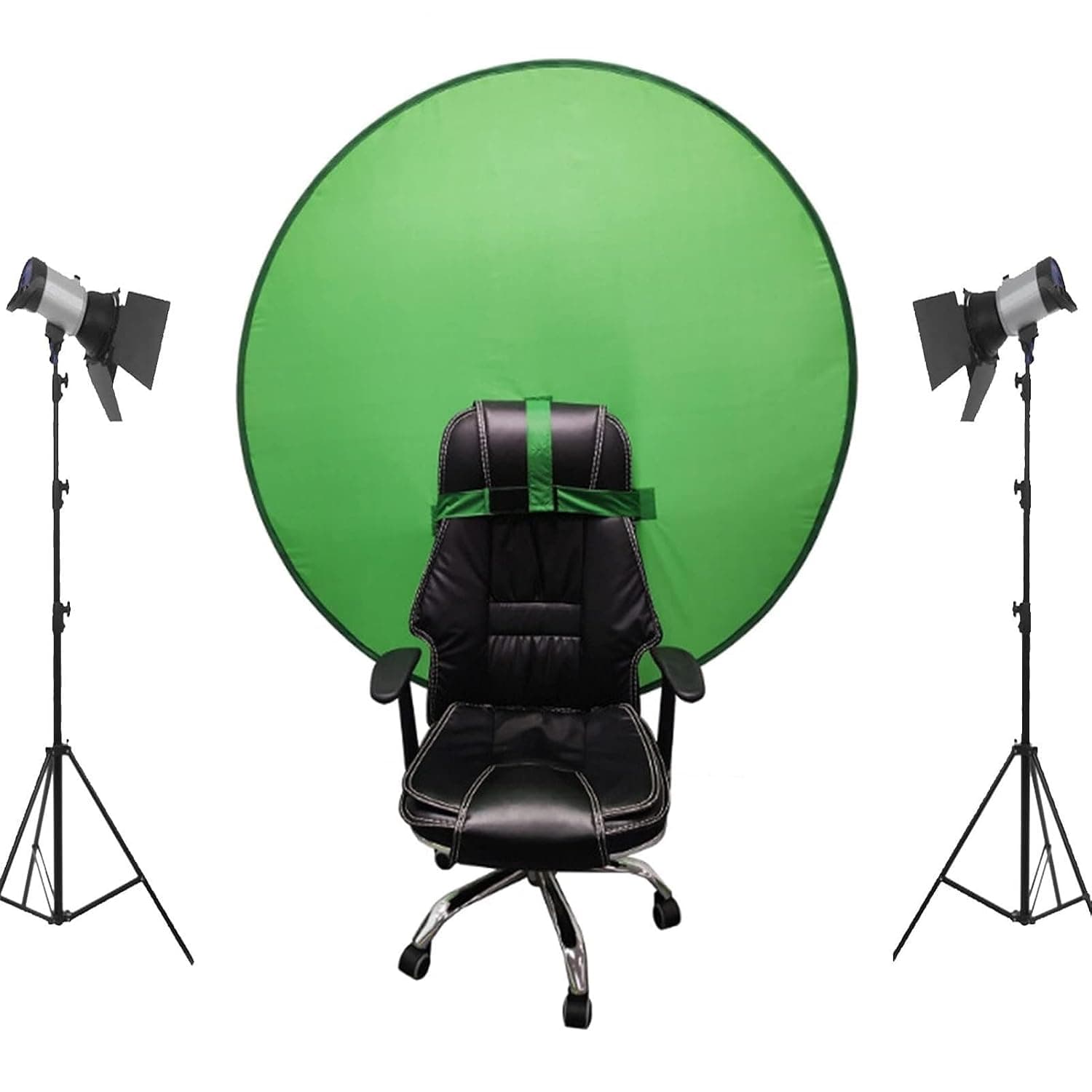 Portable Green Background Screen Collapsible Popup Green Screen Sheet Virtual Background for Chair Suitable for Video Chat, Zoom, Background Video Call, Chroma Key (Size : 75cm)