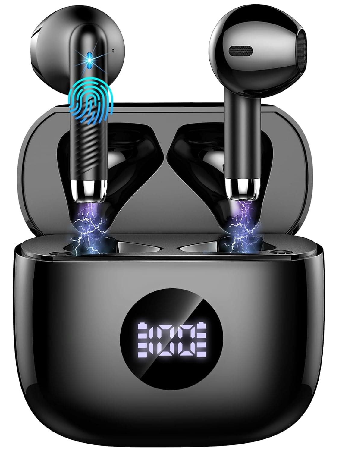 Wireless Earbuds, Bluetooth 5.4 Headphones in Ear with 4 ENC Noise Cancelling Mic, Bluetooth Earbuds 40H Playtime, Ear Buds HiFi Stereo Deep Bass Wireless Earphones, IP7 Waterproof, USB-C Fast Charge