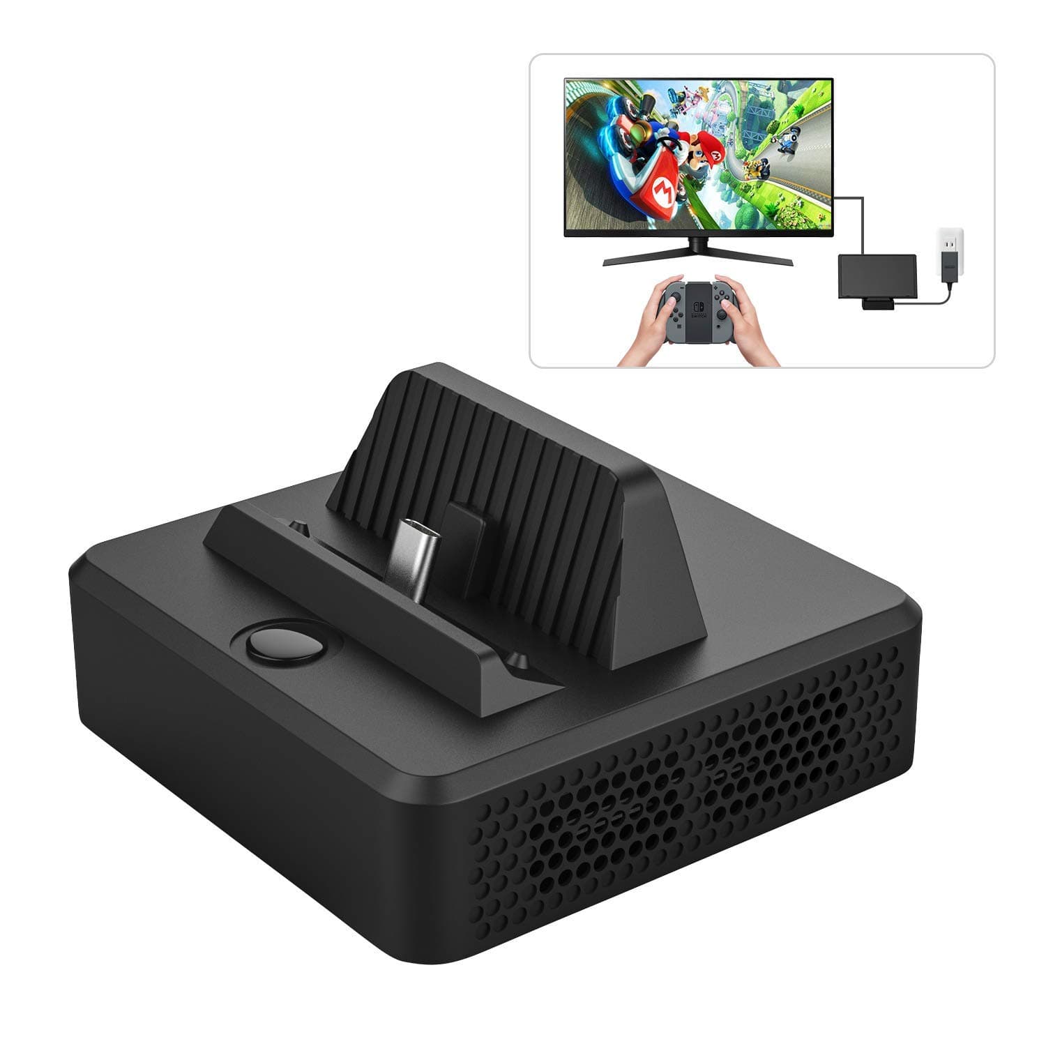 MoKo Nintendo Switch Docking Station, USB Type C to HDMI Dock Adapter Charging Stand for Nintendo Switch, Black