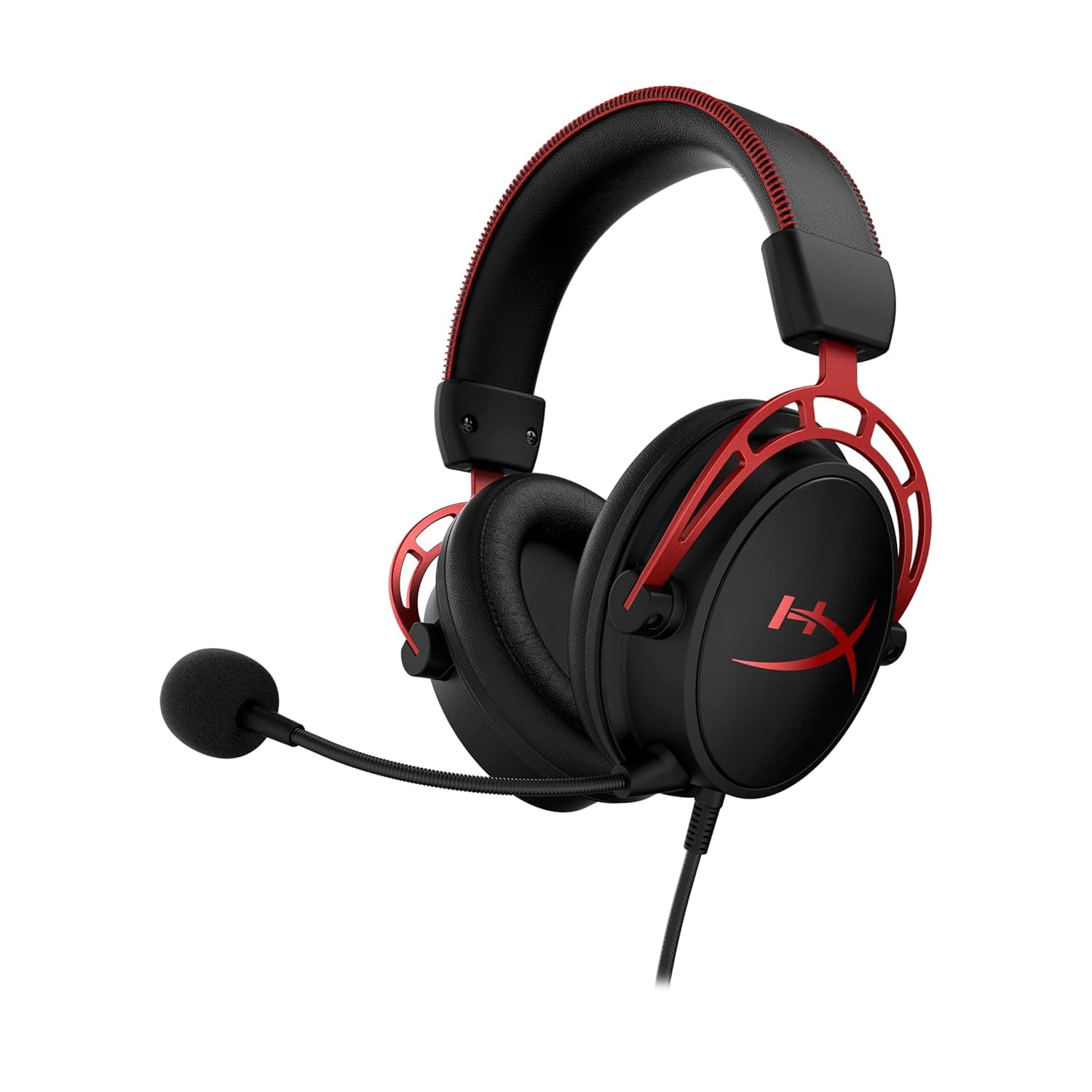 HyperX Cloud Alpha - Gaming Headset, Dual Chamber Drivers, Legendary Comfort, Aluminum Frame, Detachable Microphone, Works on PC, PS4, PS5, Xbox One, Xbox Series X|S, Nintendo Switch and Mobile – Red | Dual Chamber Drivers, Legendary Comfort, Aluminum Frame, Detachable Microphone, Works on PC, PS4
