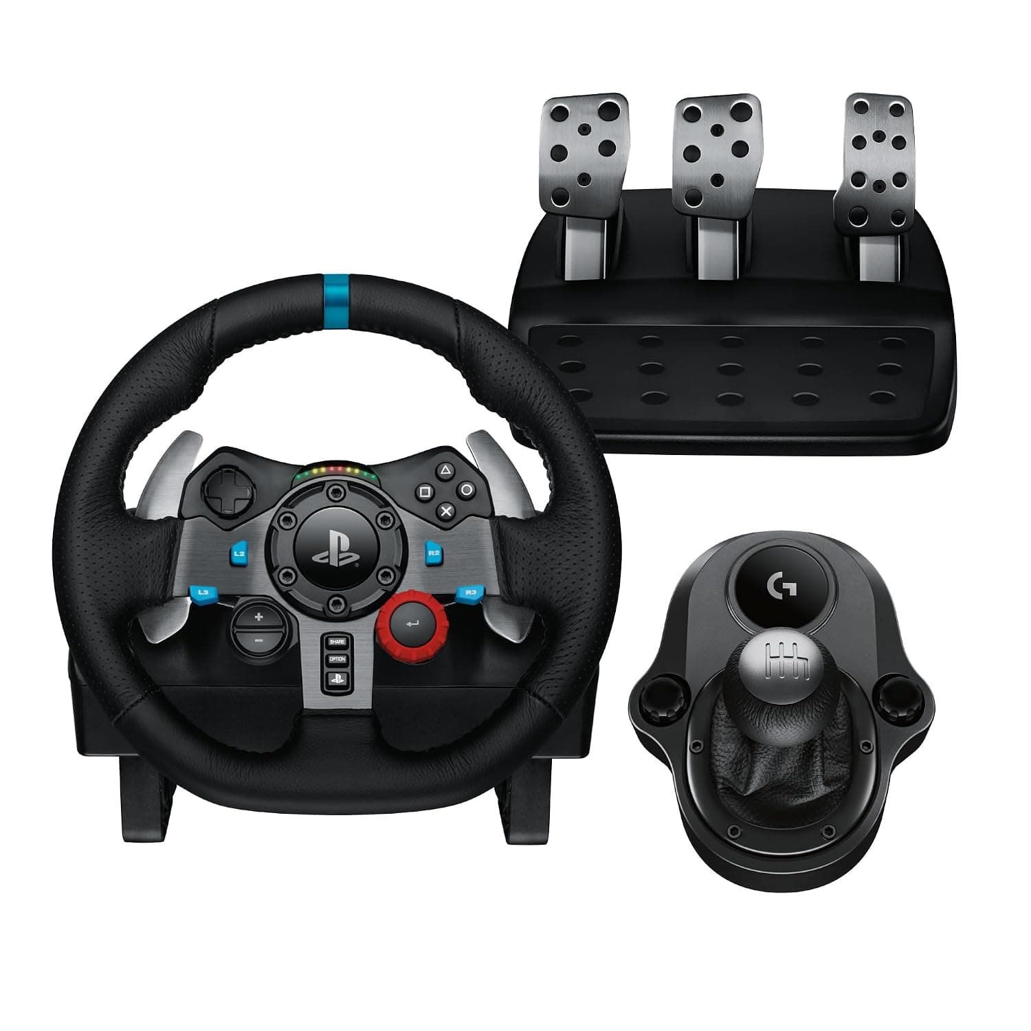 Logitech G G29 SE Driving Force Wheel and Shifter for Playstation & PC | Racing Steering Wheel and Pedals, Force Feedback, Real Leather + Gear stick for PS5, PS4 and PC, Mac - Black