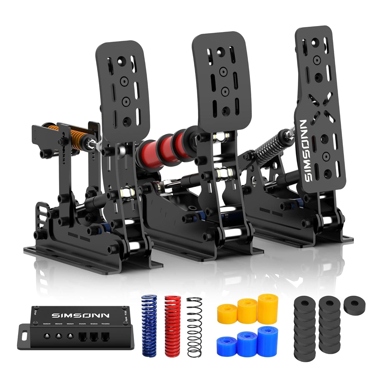 SIMSONN Black Plus X Racing Simulator Hydraulic Pedal Sim Racing Pedals for PC (Plus X Black P3-H3)
