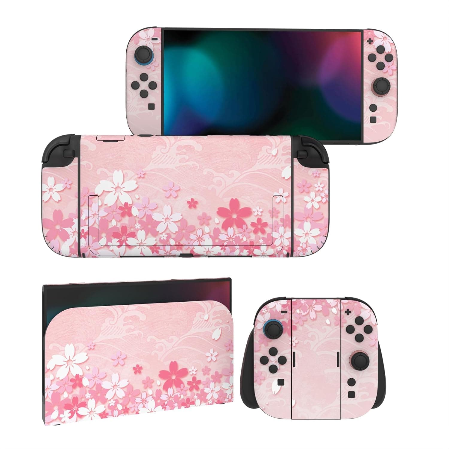 PlayVital Full Set Vinyl Skin for Nintendo Switch 2,Cherry Blossoms Petals
