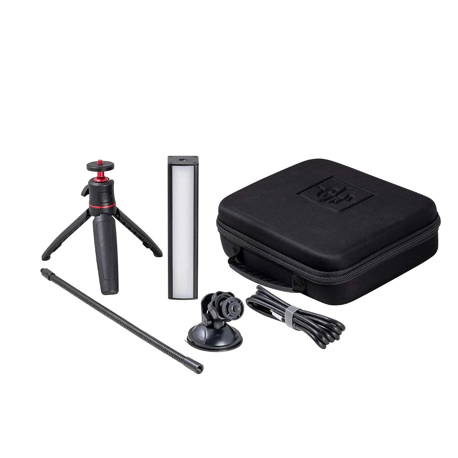 GLP Streamer Deluxe Control Kit, USB LED Video Light, Webcam/Streaming Light, Dimmable, Colour 1900-5600K, App, Case + Tripod, Suction Cup, Gooseneck
