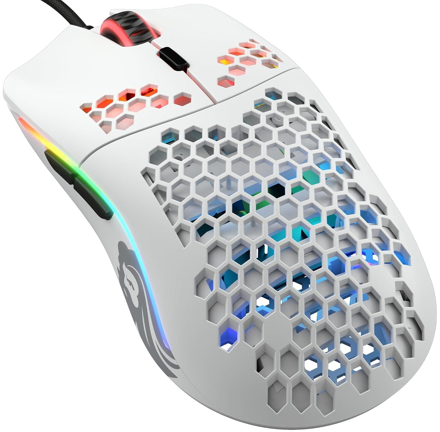 GLORIOUS Model O- Wired Gaming Mouse (Matte White) | 58g Superlight Honeycomb Ambidextrous Design, Vibrant RGB, Pixart 3360 Sensor, Omron 20M Clicks, Pure PTFE Skates