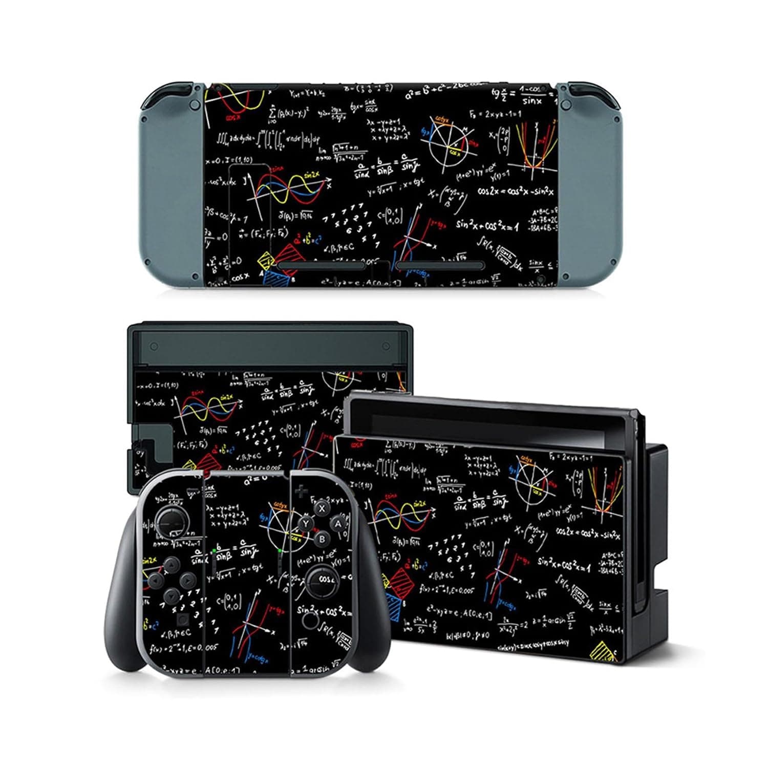 Skin Sticker for Nintendo Switch Console and Controllers, Vinyl Sticker Skins, Wrap Decal Cover Protective Accessories for Nintendo(Math Problem)