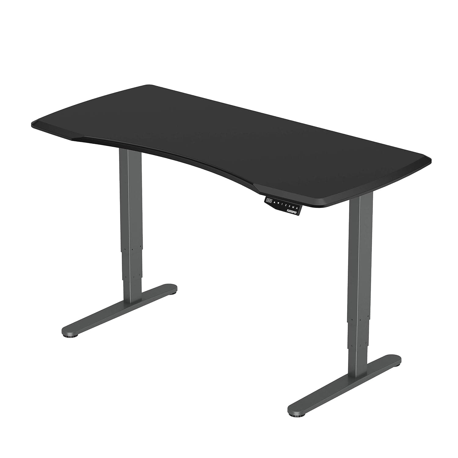 FLEXISPOT Gaming Desk Height Adjustable Electric Standing Desk Three-Stage Frame with Tabletop(Grey Frame+Black Desktop)