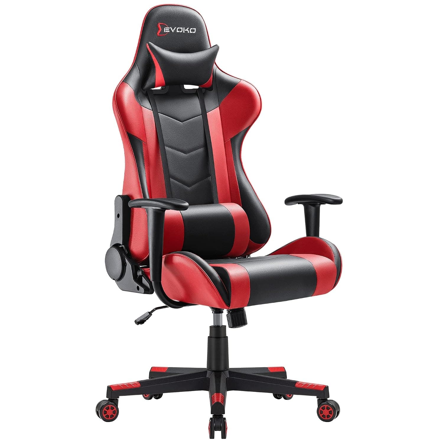 Devoko Ergonomic Gaming Chair Racing Style Adjustable Height High-Back PC Computer Chair with Headrest and Lumbar Support Executive Office Chair (Red)