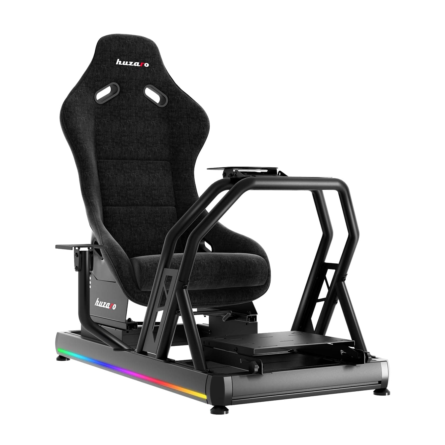 huzaro Speed 9.0 Racing Simulator Cockpit with LED Lighting Function Racing Simulator F-GT Formula Freely Adjustable Comfortable Gaming Racing Seat Compatible with All Steering Wheels and Pedals