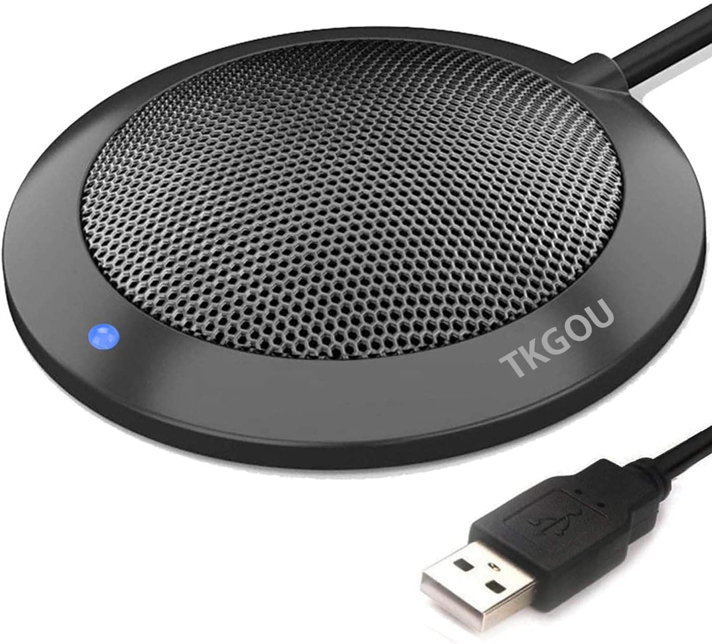 TKGOU Conference USB Microphone, Computer Desktop Mic with LED Indicator | Plug & Play Omnidirectional Condenser PC for Online Meeting, Class, Skype, Recording, Zoom, (No Speakers Included)