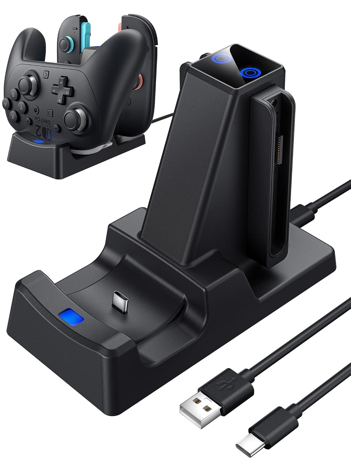 3 in 1 Charging Dock for Nintendo Switch 2 JoyCon and Pro Controller, WEOTOO Controller Charger with LED Indicator Space-Saving Storage Stand Accessories for Switch2 (2025)