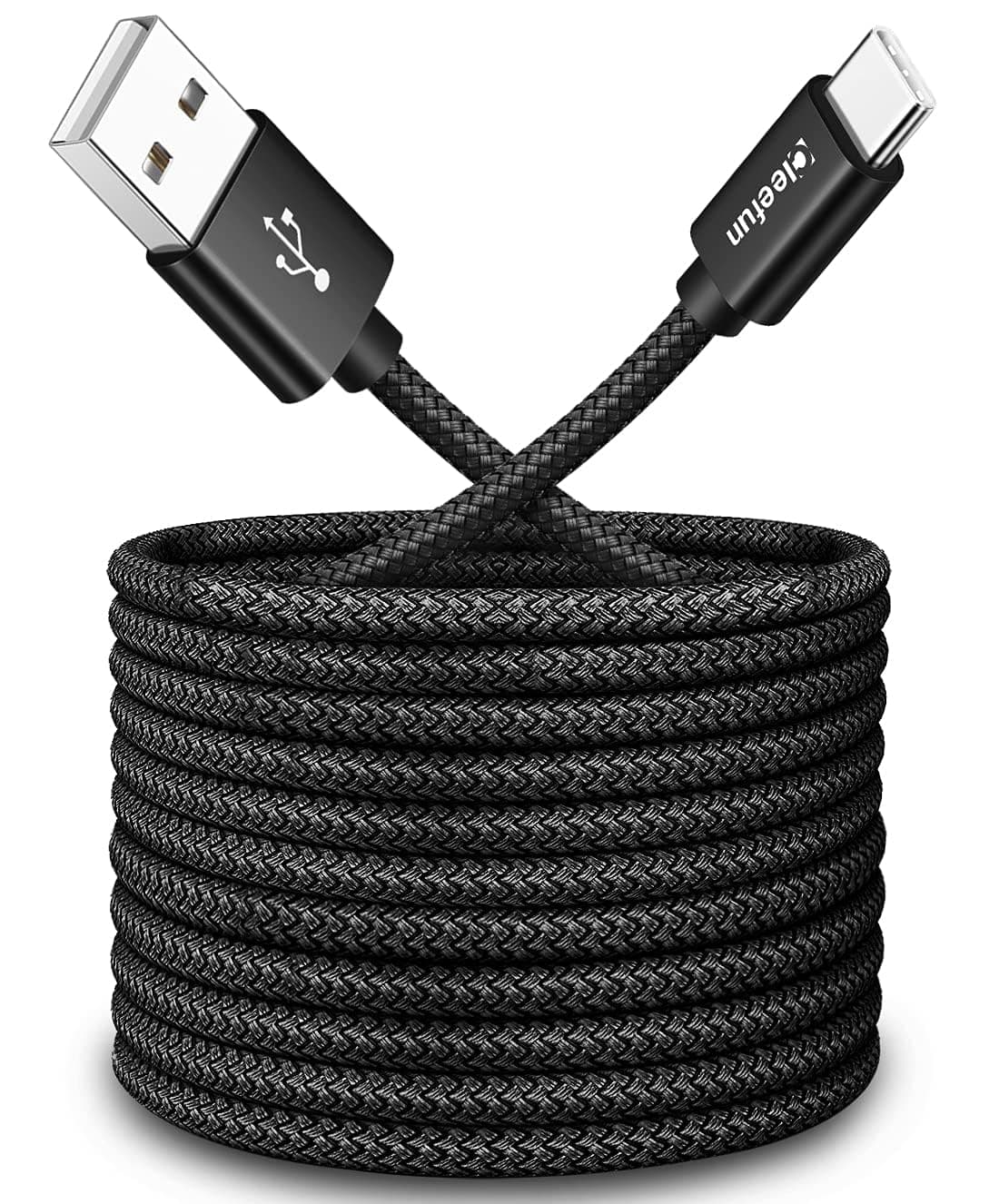 CLEEFUN 3m USB-A to USB-C Fast Charging Cable, PS5 Controller Charger Lead | Long Type C for Samsung Galaxy S26 S25 S24 S23 S22-S10 A55 A54 A53 A35 A25 A15 A14, Playstation-5, Xbox Series X/S, Black