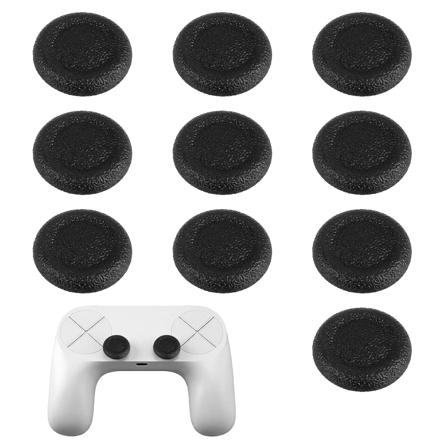 Matwsec 10 PCS Joystick Caps Joy Stick Thumb Grips Black Thumb Grips for Ps4/Ps5 Gaming Grip Protectors Replacement Parts