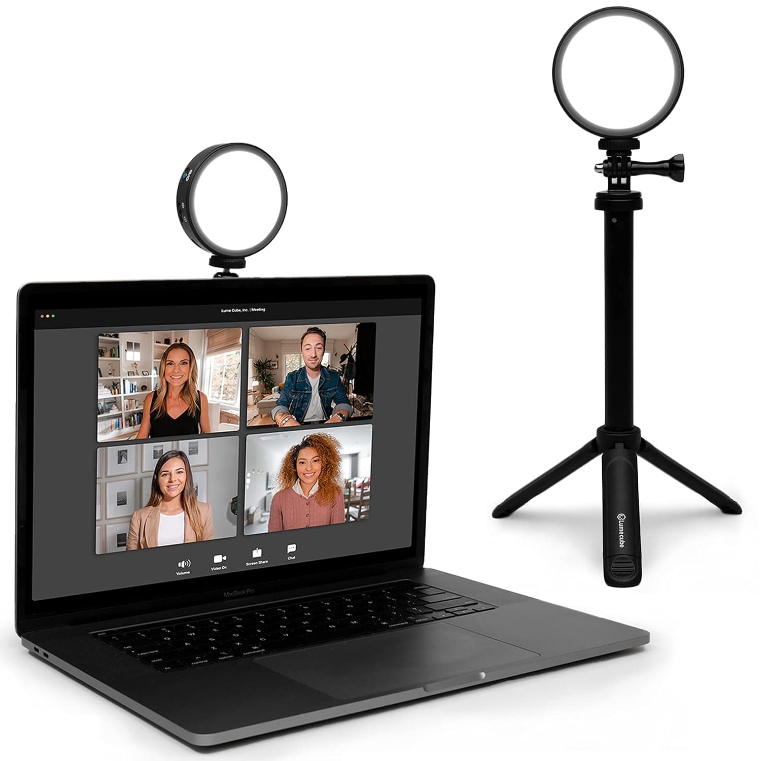 Lume Cube Video Conference Lighting Kit - LITE Edition with Stand | Computer Light for Video Conferencing & Live Streaming | Laptop Light & Mount with Adjustable Brightness and Color Temperature