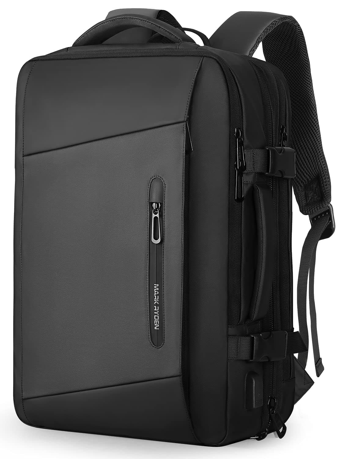 MARK RYDEN Expandable 26L-38L Travel Backpack Cabin Size with USB Charging | Large Capacity Laptop Backpack with 17.3 inch Laptop Compartmen, Work Rucksack Ideal for Business Trips