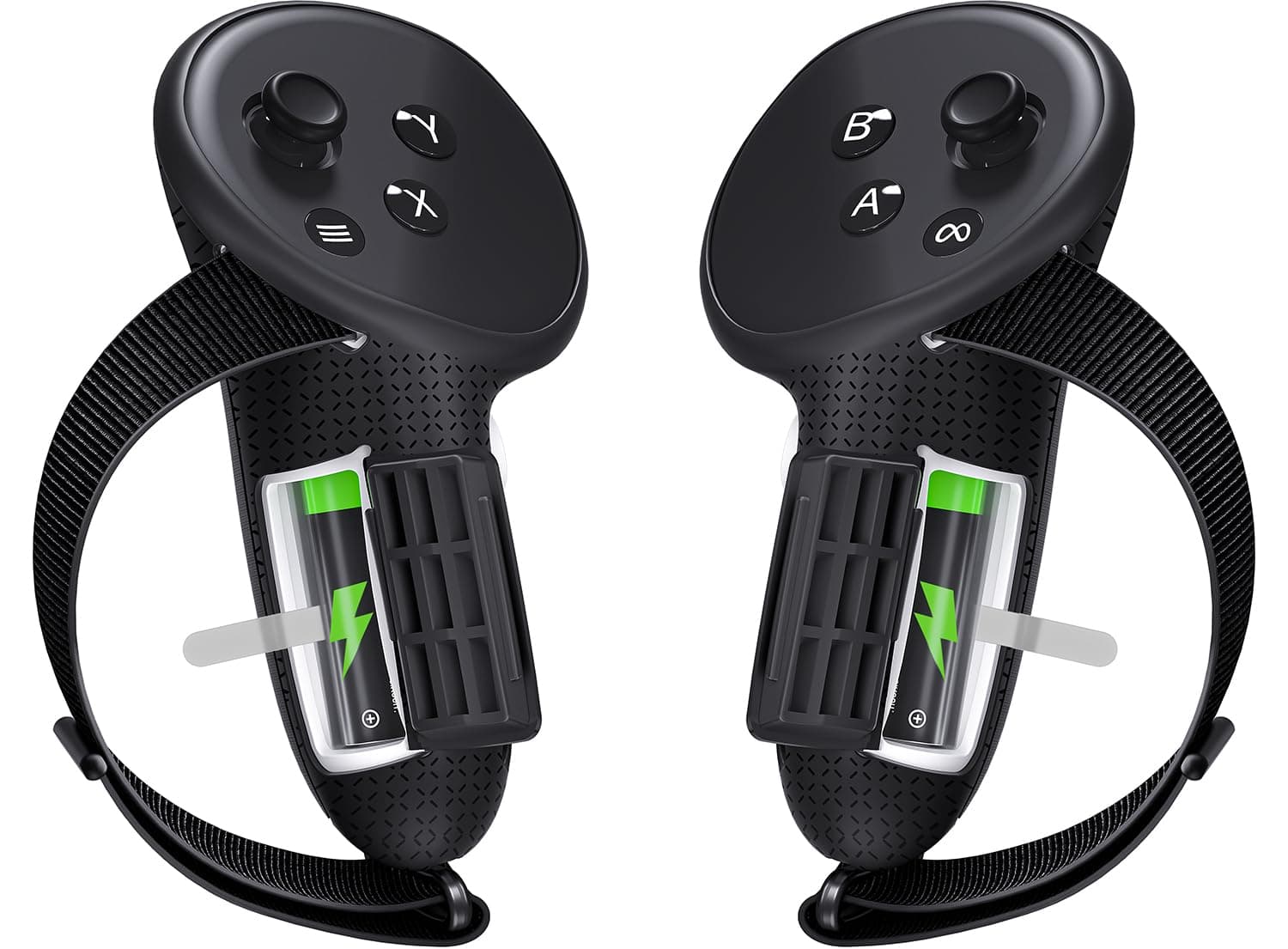 Maecker VR Controller Knuckle Straps with Battery Door for Meta Quest 3/3S | Anti-Slip ergonomic straps for quest 3/3S accessories, for VR gaming, adjustable to fit various palm sizes for VR players