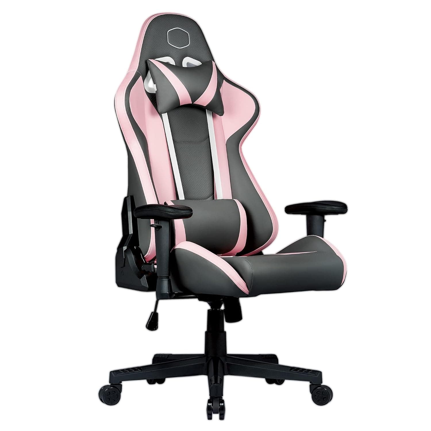Cooler Master Caliber R1S Gaming Chair for Computer Game, Office and Racing Style Gamer, Comfy Ergonomic Reclining High Back Desk Chairs with Arms & Seat Adjustment Lumbar Support - Rose Gray