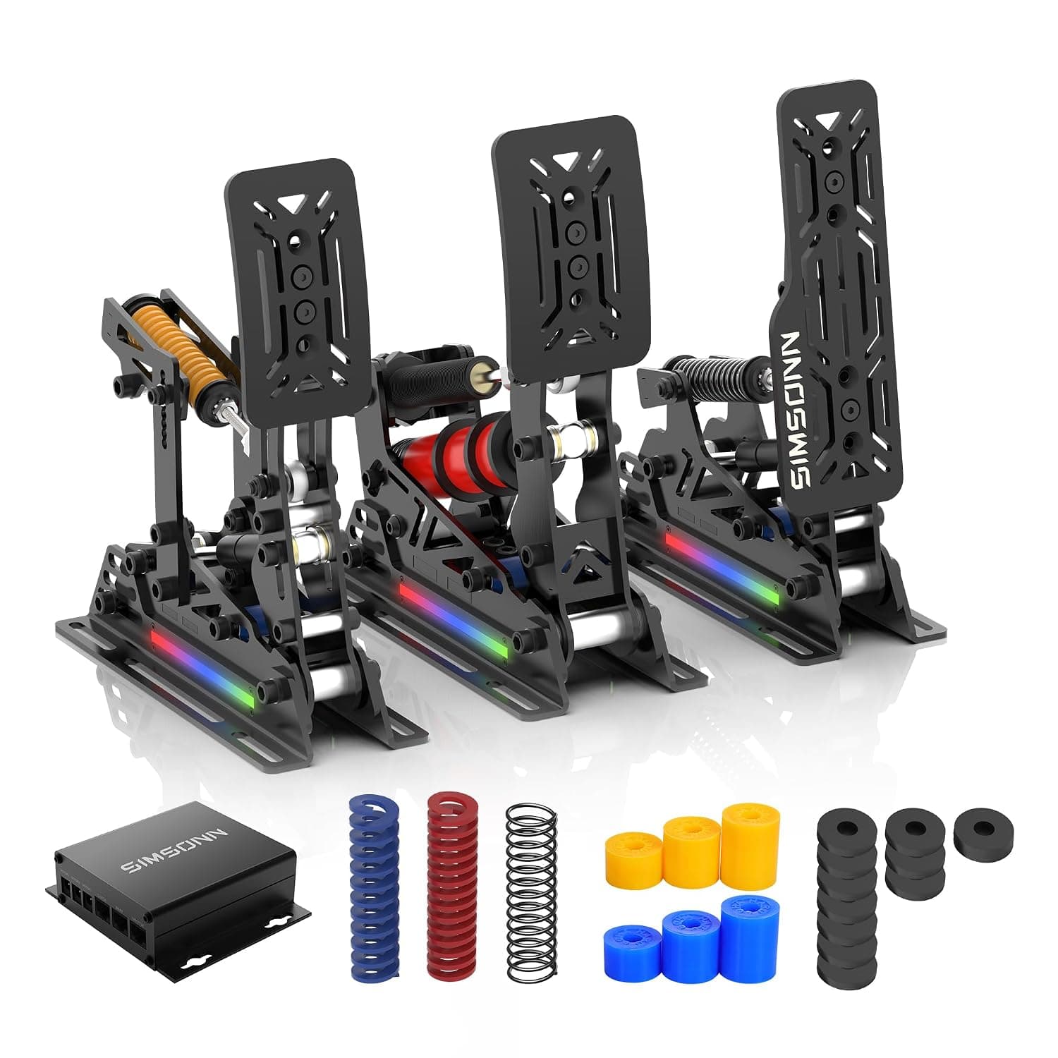 SIMSONN Pro X Ultra Sim Racing Pedals PC Racing Simulator Load Cell HE Hydraulic Pedals Support VAM, VAM RPO Vibration Motor (PROX-P3-H3)