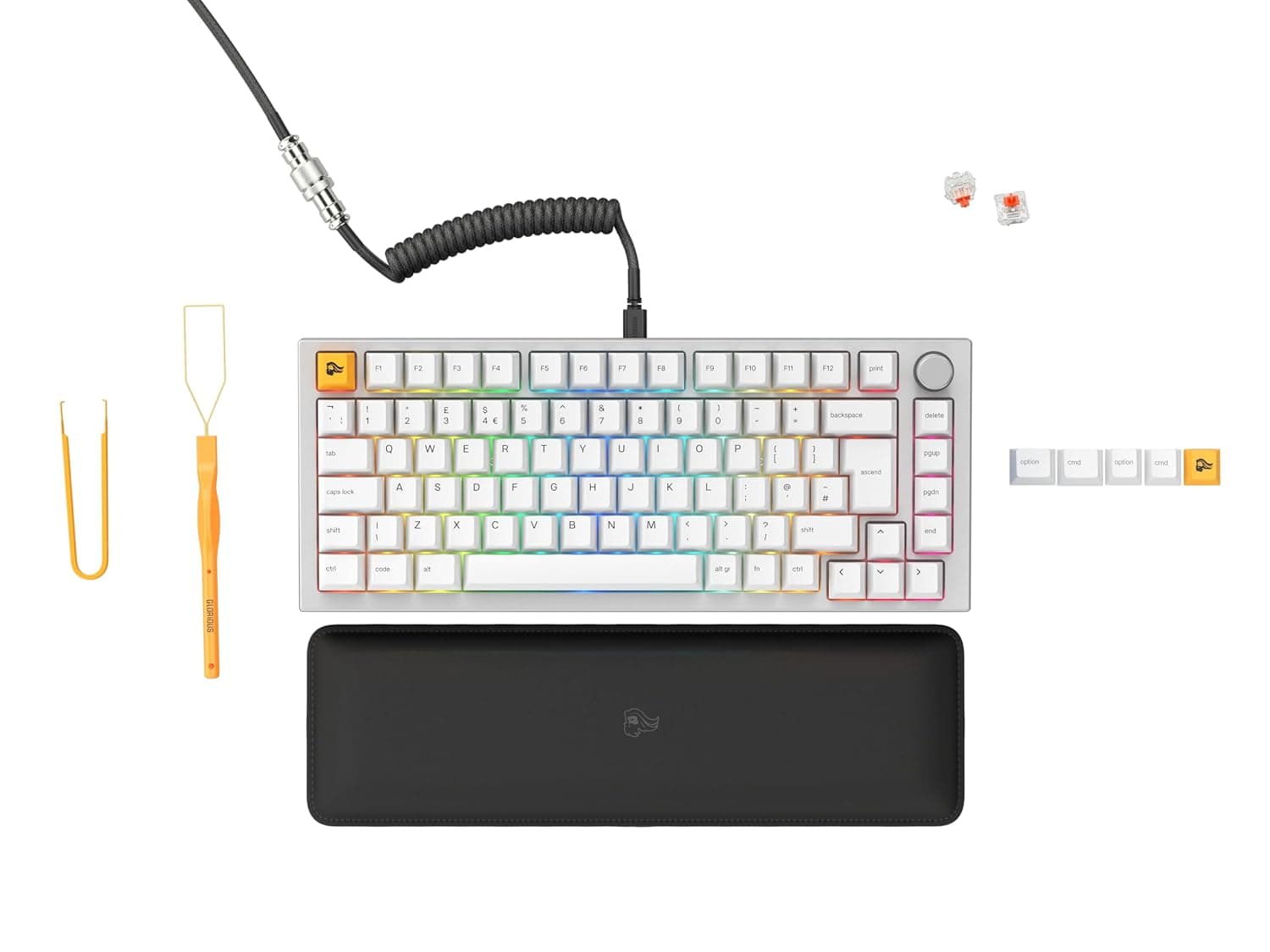 GLORIOUS GMMK PRO 75% Custom Mechanical Keyboard (Black) | CNC Machined Aluminum Body, Modular Gasket System, Hotswappable 5 Pin Switches, Doubleshot PBT Keycaps, UK QWERTY