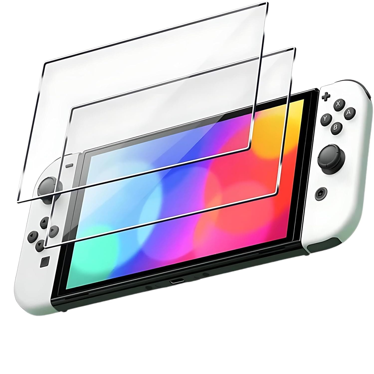 Betron Screen Protector for Nintendo Switch OLED, 2 Pack, Tempered Glass, Scratch Resistant, Transparent HD Ultra-Clear, 9H Hardness, Easy Bubble-Free