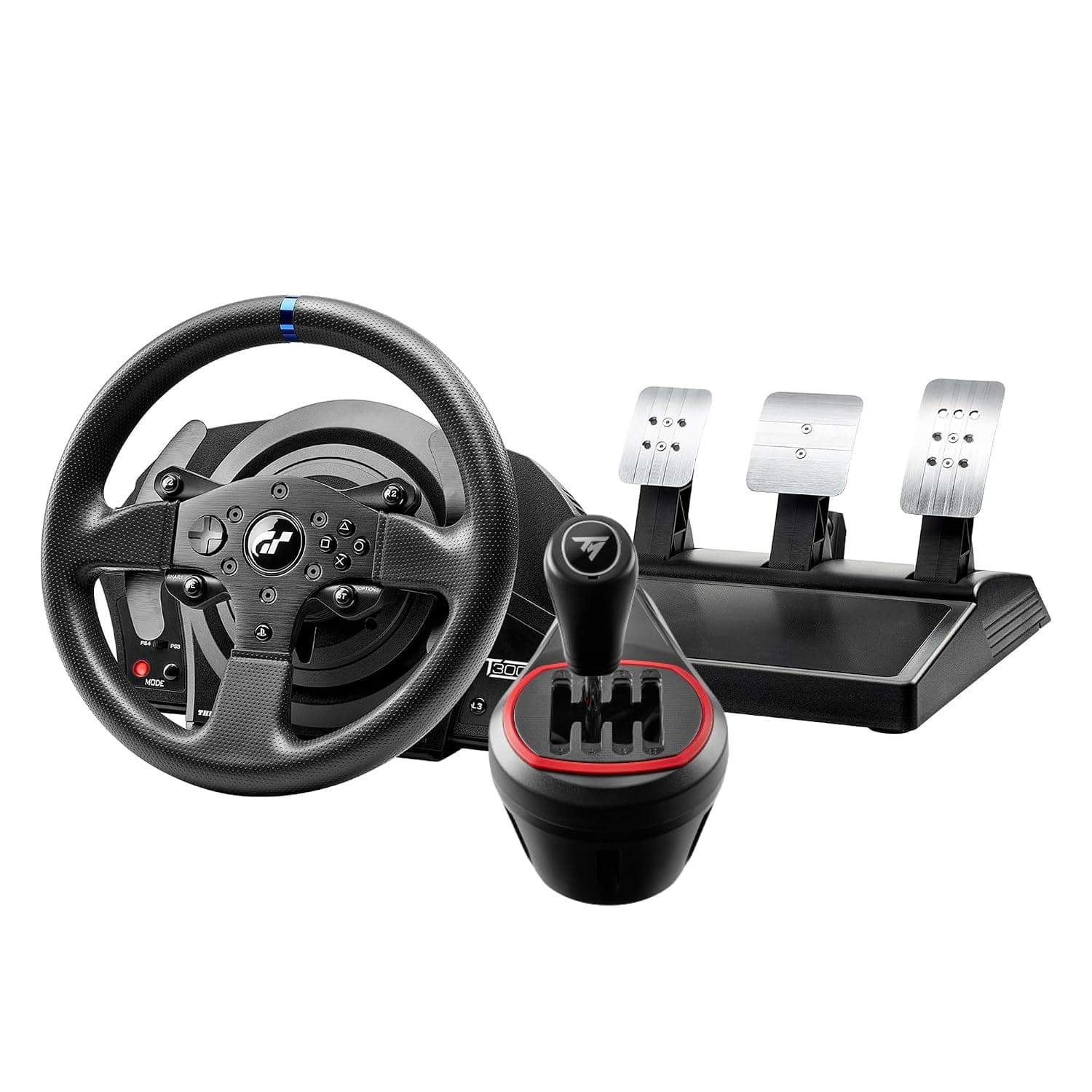 Thrustmaster T300RS GT & TH8S – High-End Racing Wheel and Gear Shifter for PS5, PS4, PC – Realistic Force Feedback and Optimal Precision