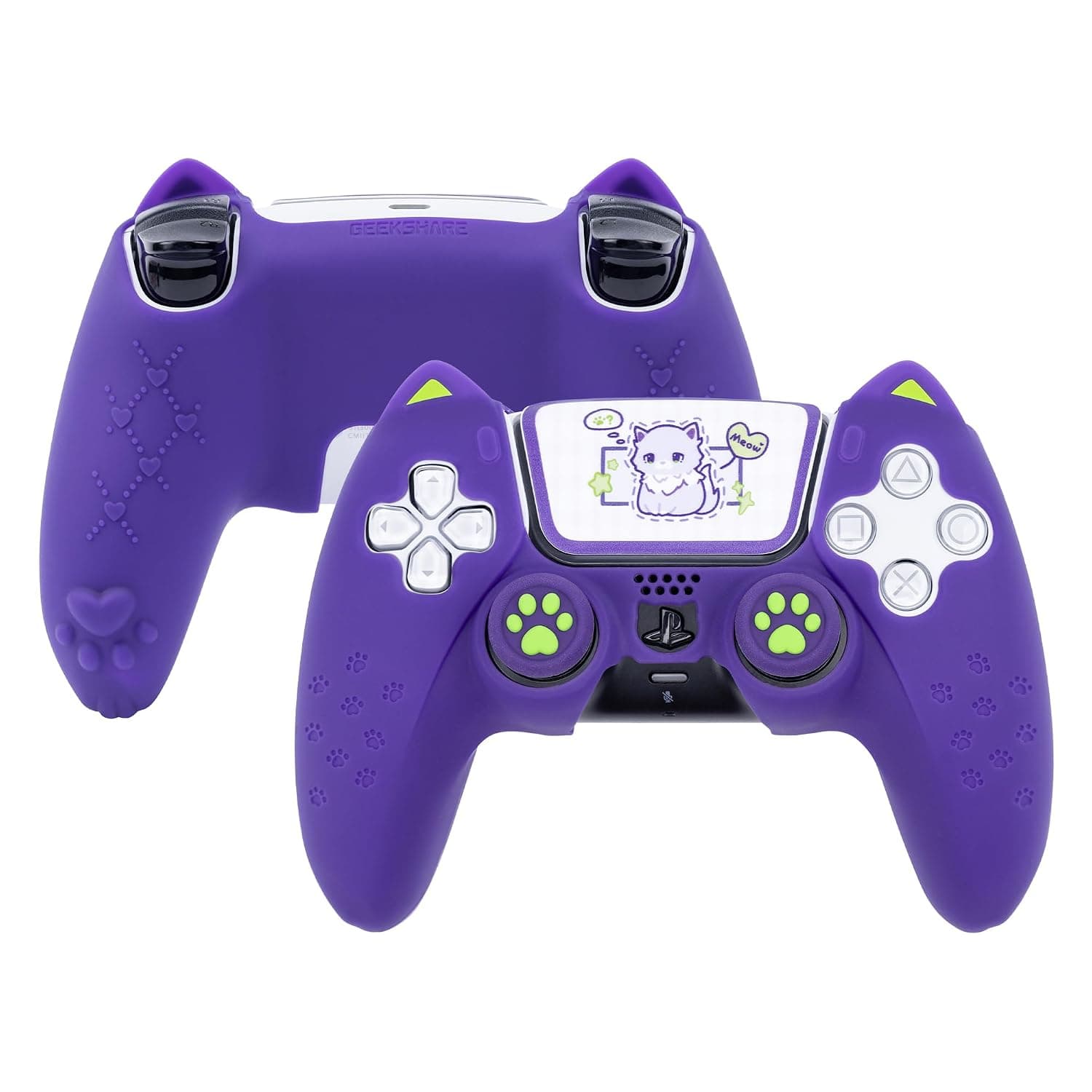 GeekShare PS5 Cat Claw Silicone Protective Cover Anti-Slip Silicone Controller Skin for PS5 Wireless Controller (Purple)