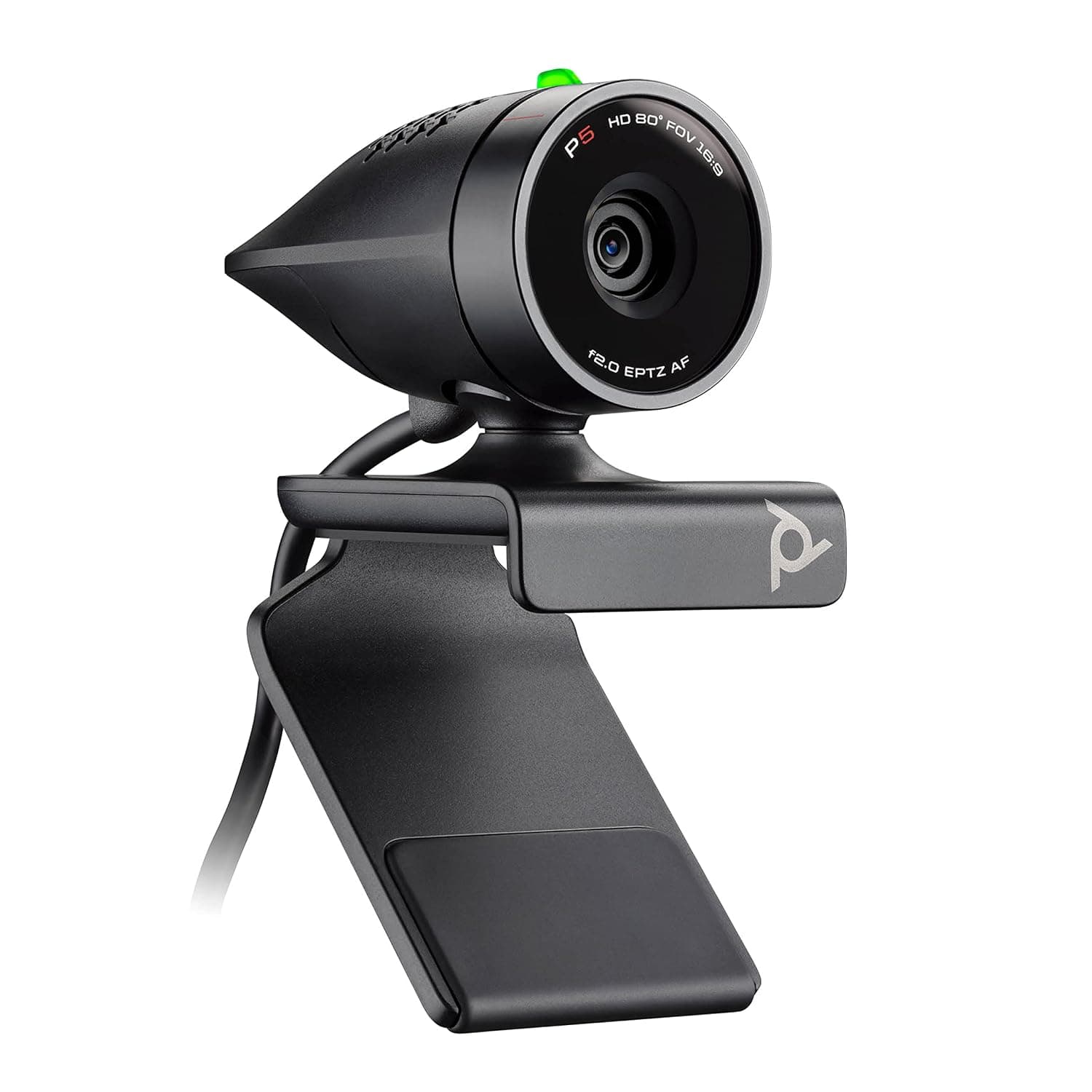Poly Studio P5 USB 1080p Webcam (Plantronics + Polycom) - HD PC/Laptop Camera for Video Conference - High/Low Light Compensation - Monitor & Tripod Mount - Privacy Shutter - Teams/Zoom Certified