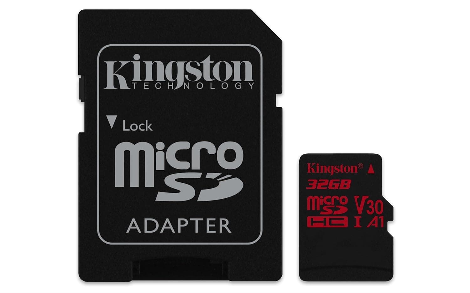 Kingston Canvas React MicroSD Card -(SDCR/32 GB) Class 10 with SD Adapter/Ideal for Shooting Burst-Mode Photos and 4K video