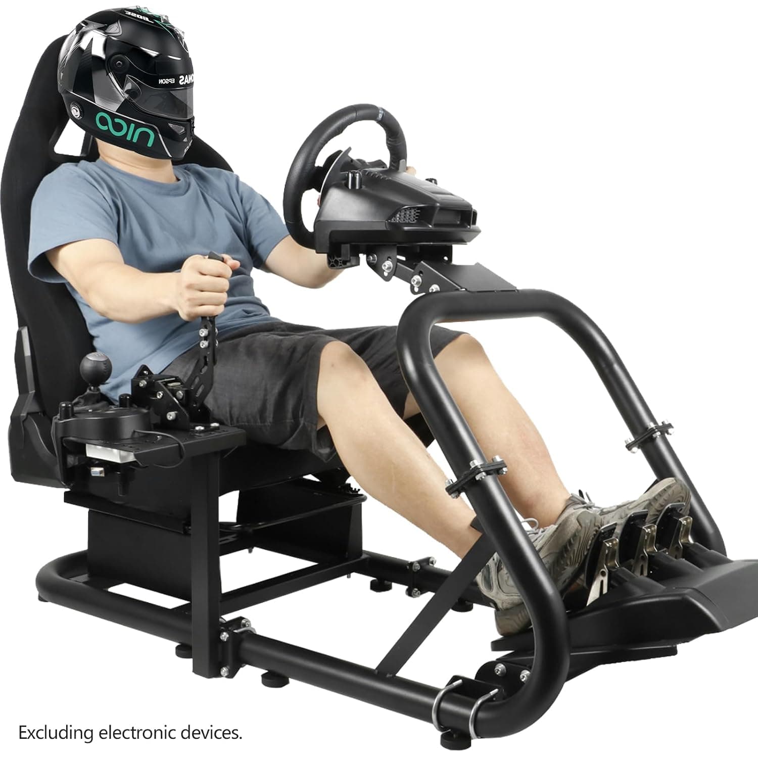 Dardoo Adjustable Racing Simulator Cockpit with Black Seat Fit for Logitech G29 G920 G923, for Fanatec, for Thrustmaster T300RS T500RS,No Wheel Pedal and Handbrake