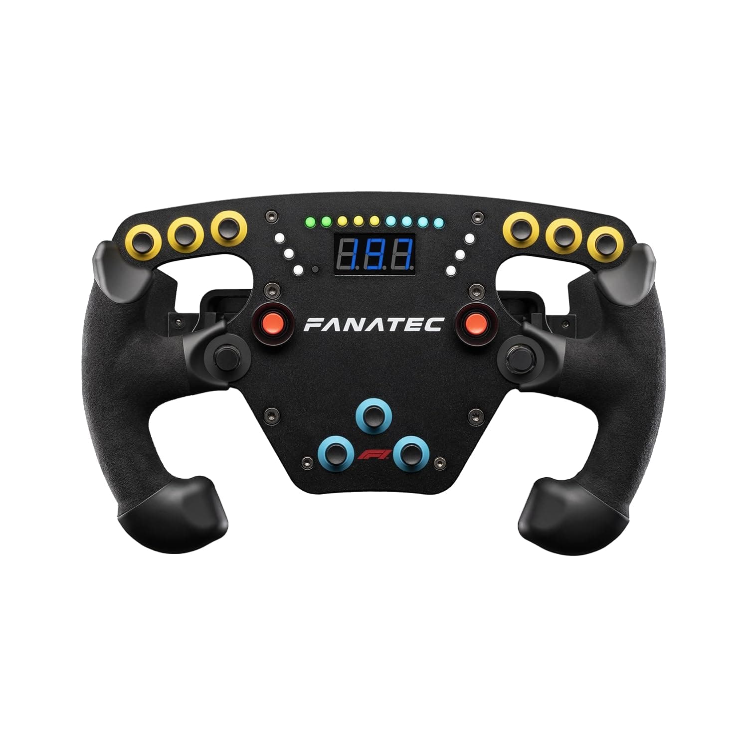 Fanatec Sim Racing ClubSport Steering Wheel F1 Esports V2 – Officially Licensed Formula 1™ Product, Alcantara Grips, LED Display, Magnetic Paddles, Integrated Vibration Motors – PC | Officially Licensed Formula 1 Product, LED Display, Magnetic Shift Flippers, Integrated Vibration Motors