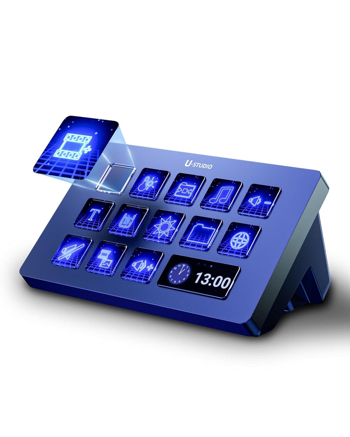 ULANZI Stream Controller Macro Keyboard D200 U-Studio 14 LCD Keys, 13 Customizable Macro Keys Deck to Control Apps and Software, Trigger Actions in OBS, Twitch, YouTube and More, for Mac/PC