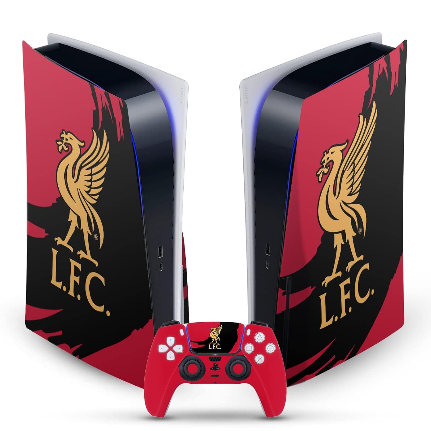 Head Case Designs Officially Licensed Liverpool Football Club Sweep Stroke Art Vinyl Faceplate Gaming Skin Decal Compatible With Sony PlayStation 5 PS5 Disc Edition Console & DualSense Controller