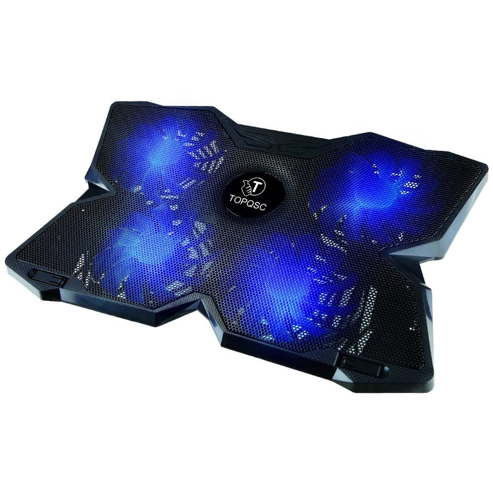 Laptop Cooling Pad, TOPQSC Laptop Cooling Pad Ultra-Portable Notebook Chill Mat Cooler Stand for 15.6-17-Inch Laptops with Four 120mm Fans at 1200 RPM, Laptop Heat Dissipation Base