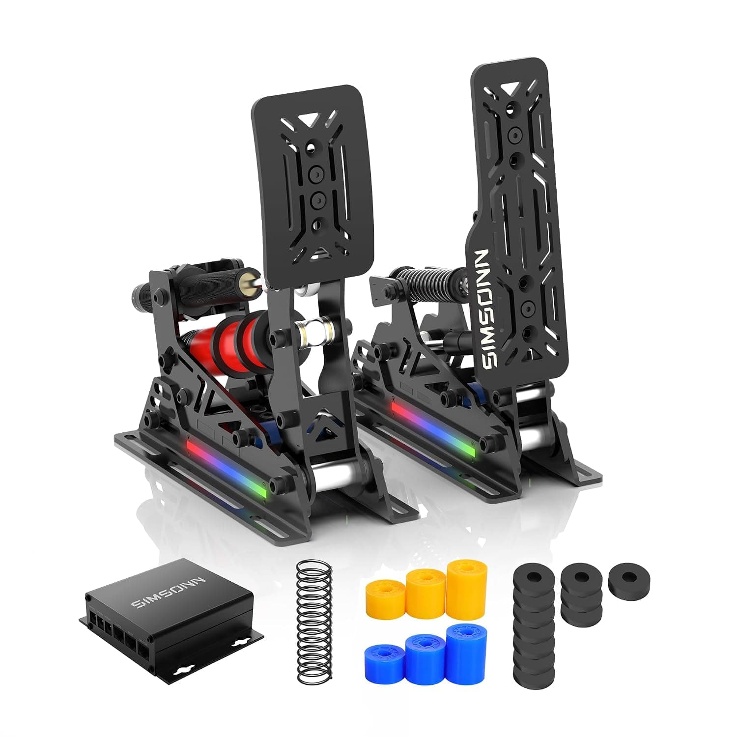 SIMSONN Pro X Ultra Sim Racing Pedals PC Racing Simulator Load Cell HE Hydraulic Pedals Support VAM, VAM RPO Vibration Motor (PROX-P2-H2)