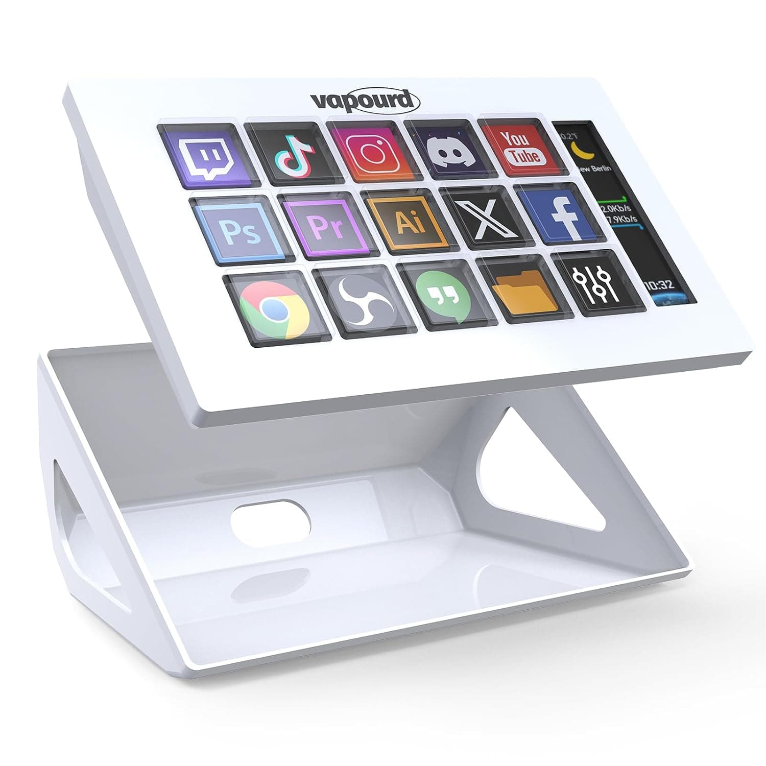 Stream Control Deck, Studio Controller, 15 Macro Keys, Streaming Keyboard, Customizable LCD Buttons, trigger actions in apps and software like OBS,Twitch,YouTube,Compatible with Mac and PC