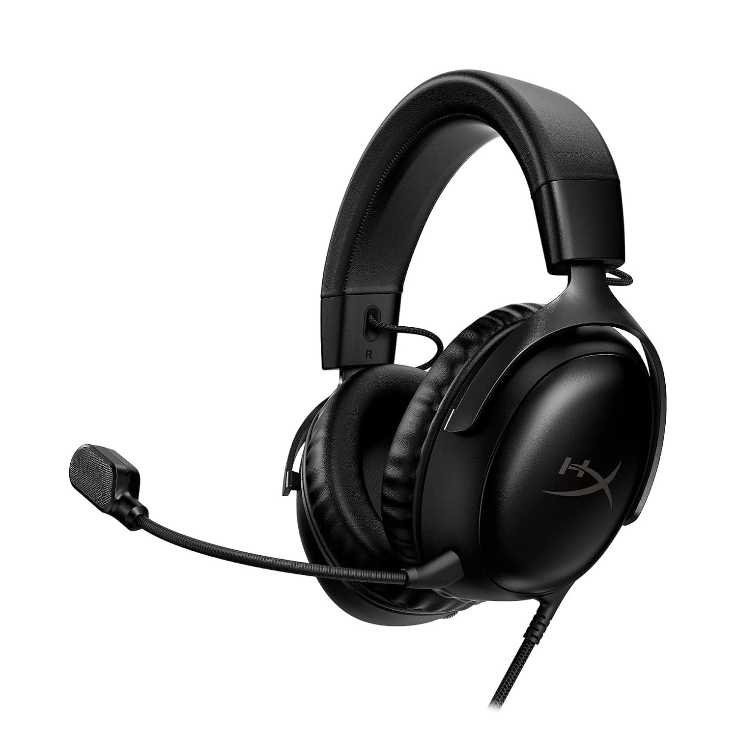 HyperX 727A8AA Cloud III – Wired Gaming Headset, PC, PS5, Xbox Series X|S, Angled 53mm Drivers, DTS, Memory Foam, Durable Frame, Ultra-Clear 10mm Mic, USB-C, USB-A, 3.5mm, Black