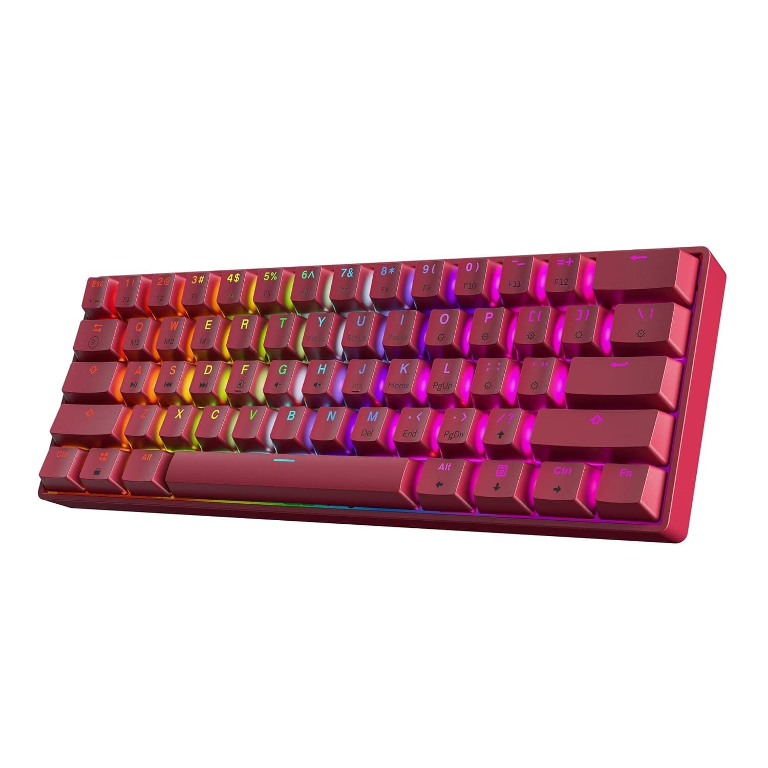HK GAMING GK61 60% v3 | Hotswap Mechanical Gaming Keyboard | 61 Keys Multi Color RGB LED Backlit for PC/Mac Gamer | US Layout (Pink, Cherry Mx Brown)