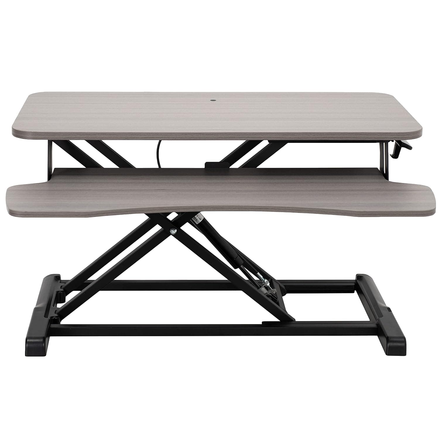 VIVO 81 cm Desk Converter, K Series, Height Adjustable Sit to Stand Riser, Dual Monitor and Laptop Workstation with Wide Keyboard Tray, Gray Top, Black Frame, DESK-V000KG