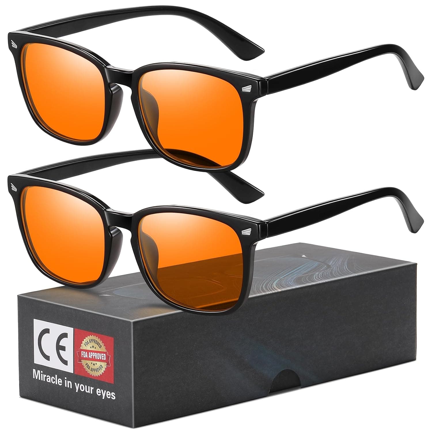 Okany 2 Pack Esports Gamer Blue Light Blocking Glasses, PC Screen Frame Set | Anti Glare Blue Light Filter & UV400 Shield Essential Digital Screen Eyewear Set For Home Office & Dual Workstation